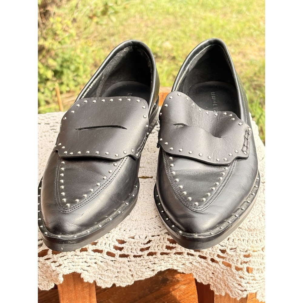 Rebecca Minkoff Black Stud Leather Loafers Women's Size 8.5" Work City